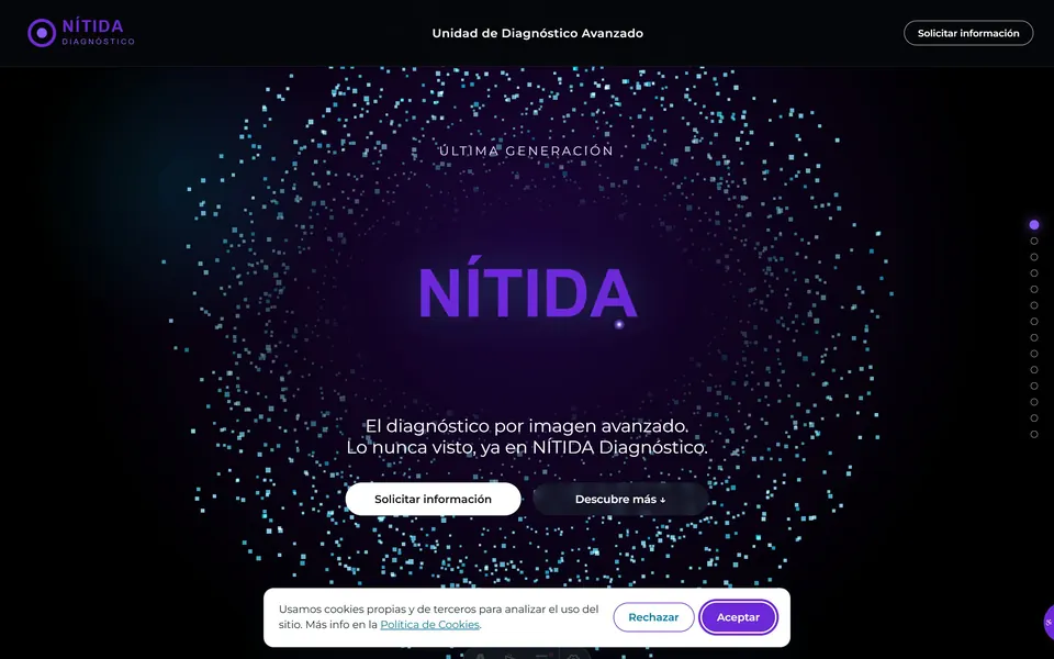 Portada inmersiva con escena 3D (Three.js) y scroll cinemático.